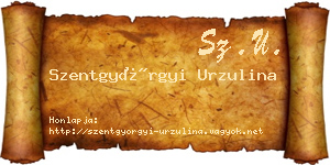 Szentgyörgyi Urzulina névjegykártya